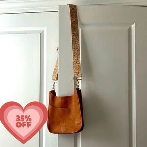 Genuine leather crossbody with removable strap